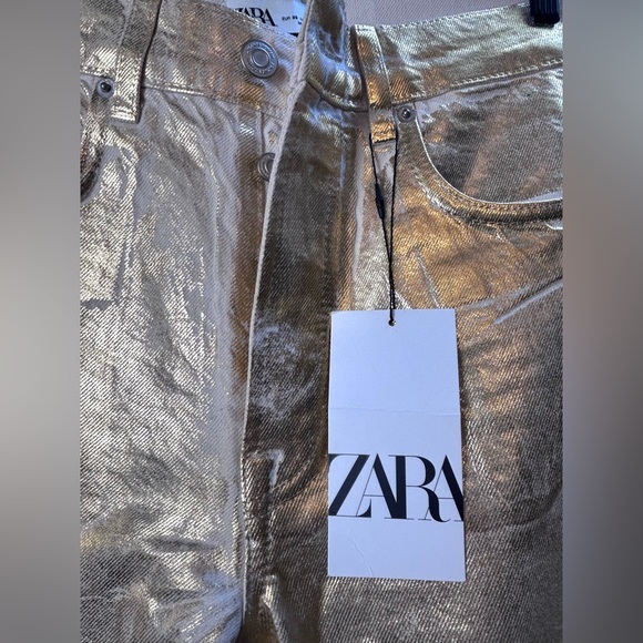 NWT Zara Gold Boyfriend Blogger Favourite The Boy Boy Fit Denim Jeans Sold Out - Picture 15 of 16